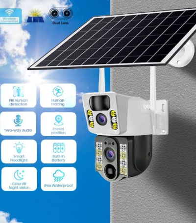 Dual-Lens Solar Floodlight Camera Aba