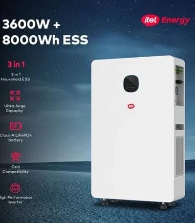 Itel Energy 8kWh All-in-One Solar Power Kit 3.6kW hybrid inverter + 8×590W panels with installation