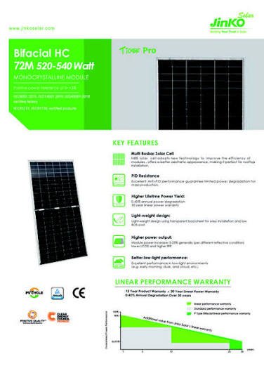JINKO SOLAR JKM560N-72HL4-BDV 560W Tiger Neo N-Type Solar Panel
