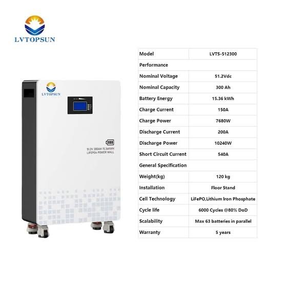LVTOPSUN LVTS-SM5 Smart Monitoring 5kWh Battery