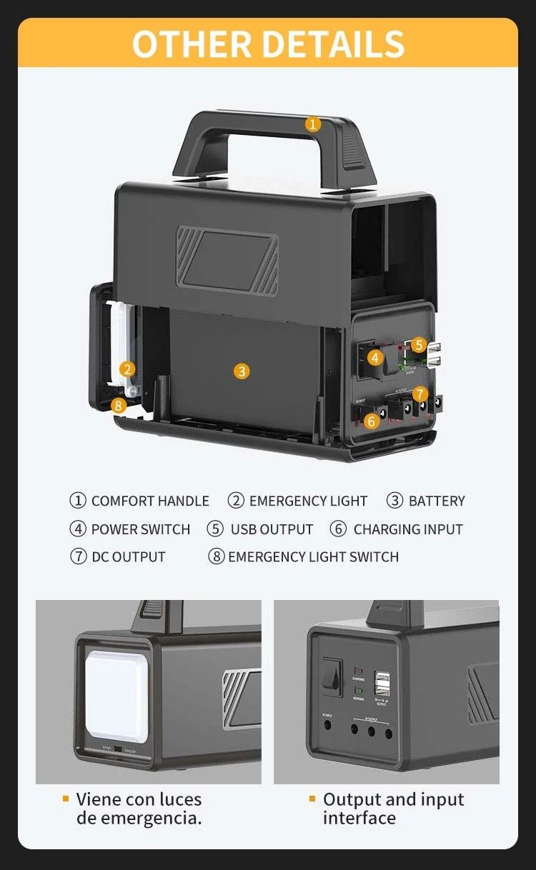 imgi_107_Solar-Lighting-System-dp-7710-detail-7 DP DP-7716 Solar Power Storage System 12000mAh battery, lighting and phone charging - Image 1
