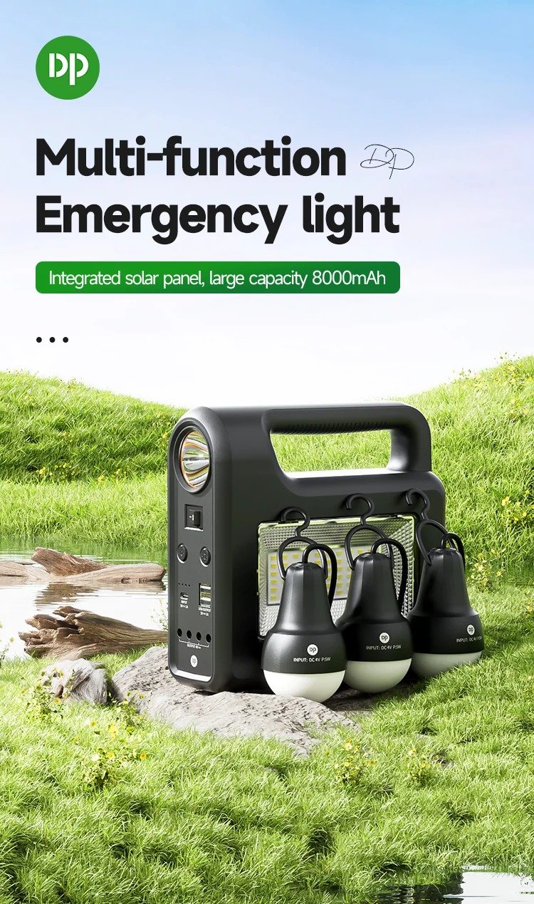 imgi_124_8000mAh-Portable-Solar-Lighting-Kits-System-DP-7719-detail-1 DP DP-7728 Solar Lighting System 12000mAh battery, emergency lamp - Image 1